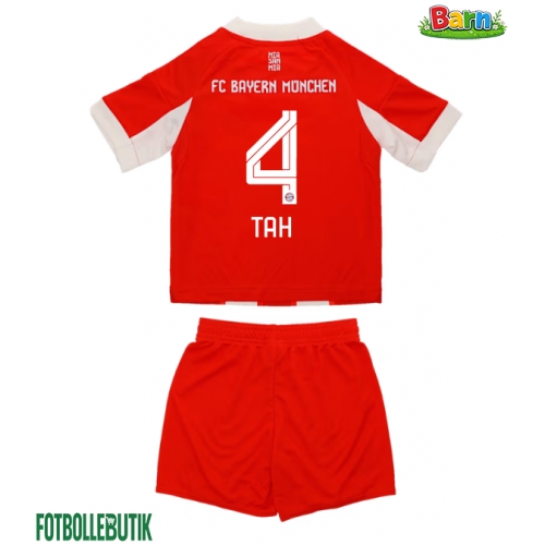 Bayern Munich Jonathan Tah #4 Hemmaställ Barn 2025-26 Kortärmad (+ Korta byxor)